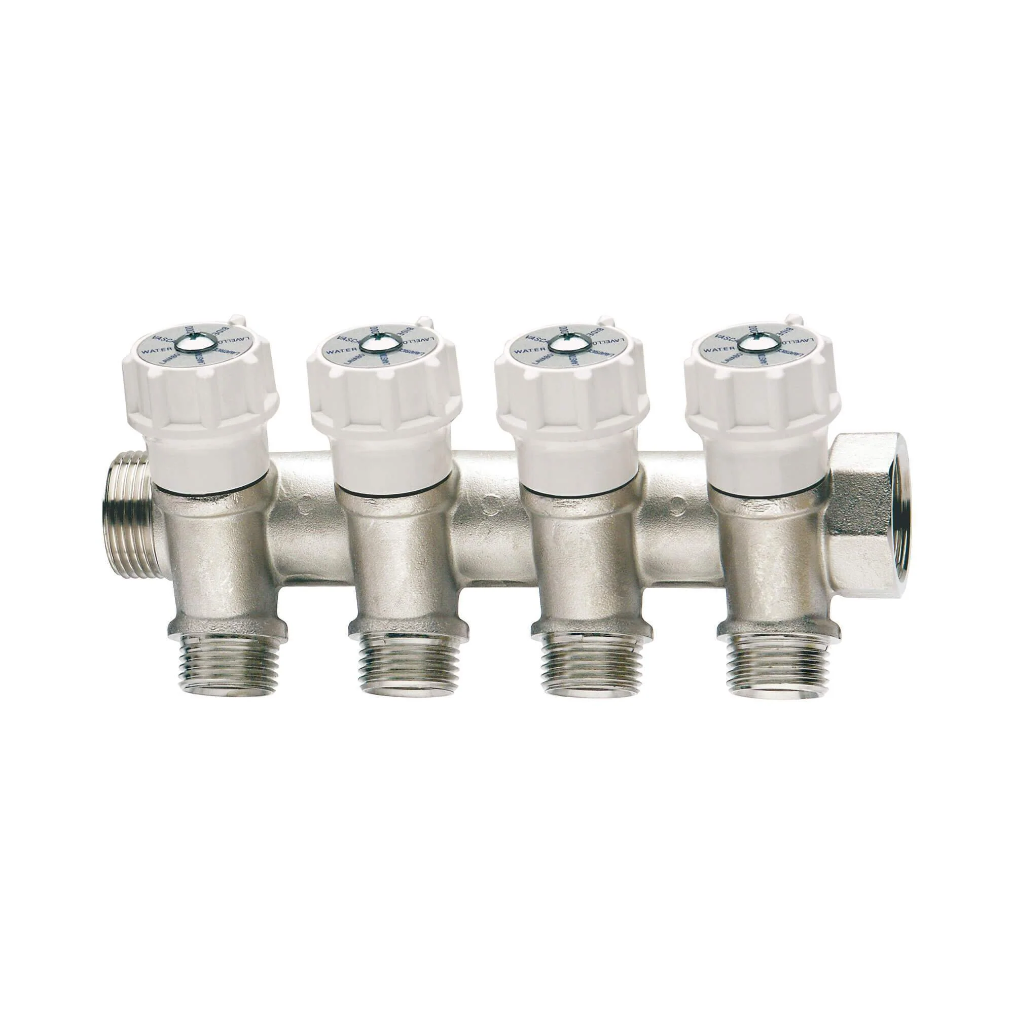MANIFOLD BRONCE 1" 2 SALIDAS X1/2" C/VALV