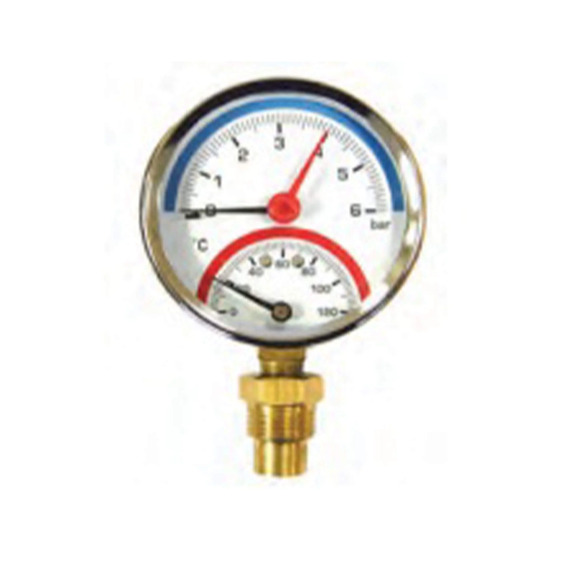 TERMOMANOMETRO INOX 0-6BAR D80